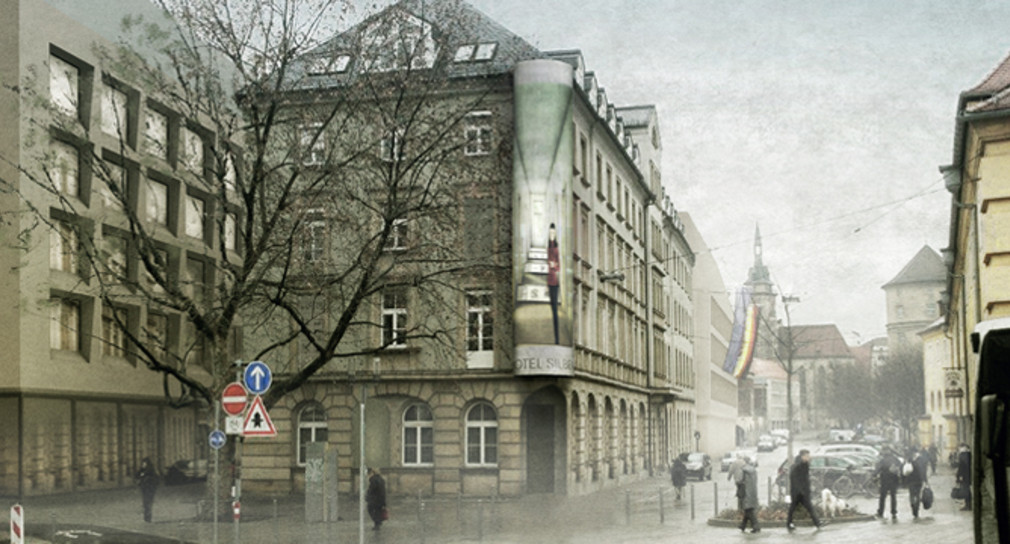 Visualisierung Einrichtung des Erinnerungsortes im ehemaligen Hotel Silber in Stuttgart (Bildnachweis: Wandel Lorch Architekten)