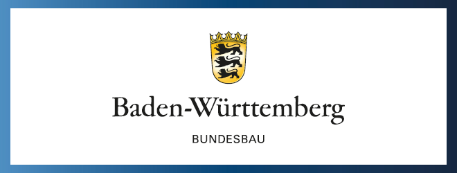 Logo des Bundesbaus Baden-Württemberg, verlinkt zu Karriereinformationen.