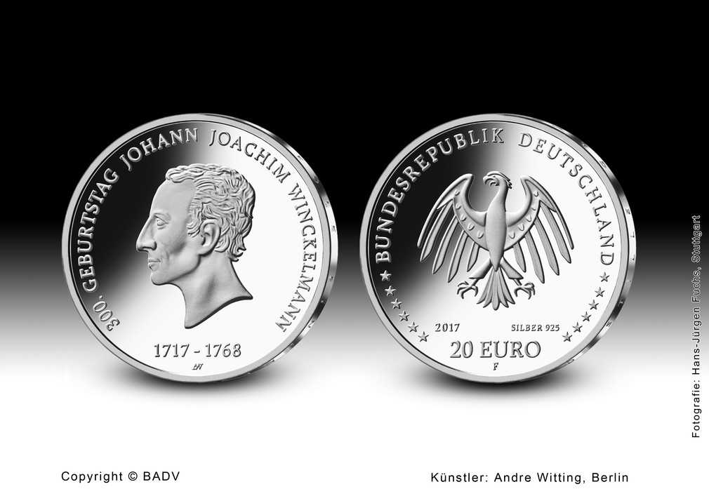 Die 20-Euro-Sammlermünze „300. Geburtstag Johann Joachim Winckelmann“