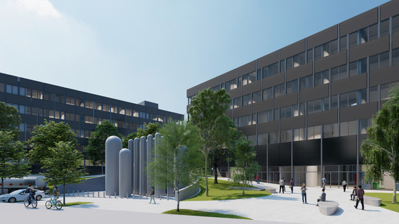 Visualisierung des Neubaus Physik an der Universität Stuttgart