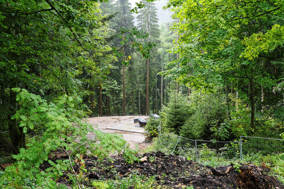 Das Fundament für den 34 Meter hohen Turm. 