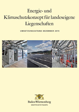 Titel der Broschüre Energie- und Klimaschutzkonzept für landeseigene Liegenschaften