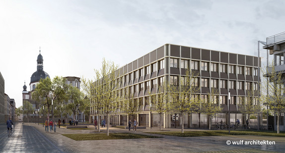 Baufreigabe Neubau Rechenzentrum Uni Mannheim Visualisierung Schräge Ansicht