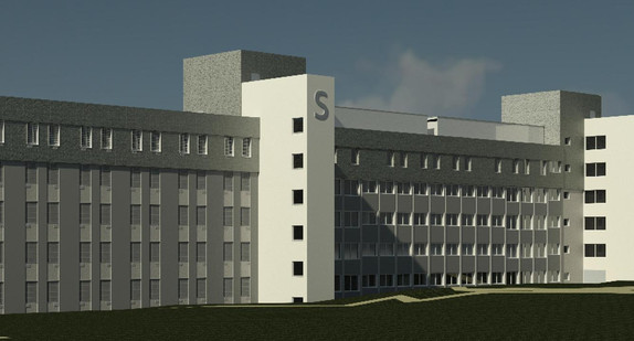 3D-Ansicht Fassade JVA Ravensburg Haftplatzgebäude E