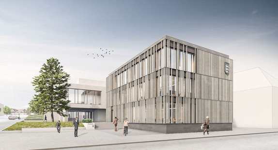 Gebäudeillustration des Erweiterungsbaus am Amtsgericht Tuttlingen