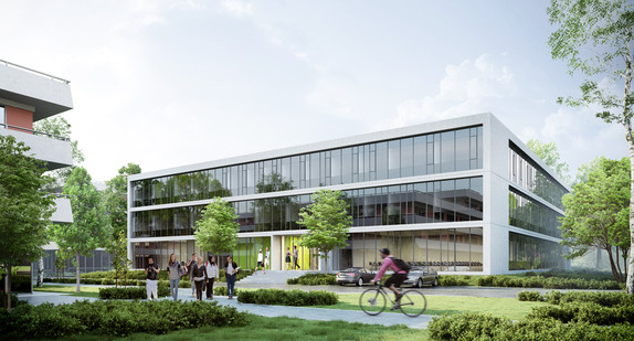 Visualisierung des künftigen Zentrum für Quanten- und Biowissenschaften der Universität Ulm