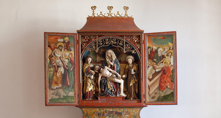 Historischer Flügelaltar in der evangelischen Kirche Bad Liebenzell.