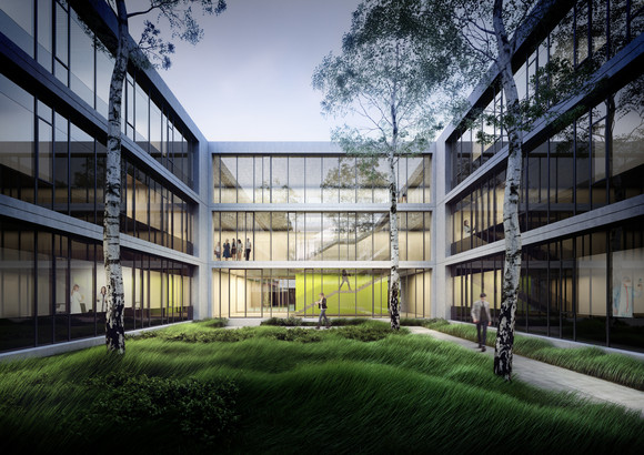 Hochbau Zentrum für Quanten- und Biowissenschaften in Ulm Visualisierung des künftigen Zentrum für Quanten- und Biowissenschaften der Universität Ulm