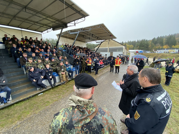 Sicherheit BWTEX 2019 Über 200 Fachexperten beobachteten die Übung vor Ort.
