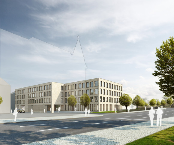 Visualisierung des Ersatzbaus für das Finanzamt Offenburg 