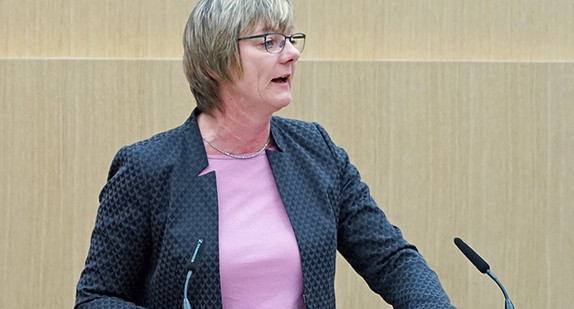 Ministerin Sitzmann bei ihrer Rede im Landtag von Baden-Württemberg