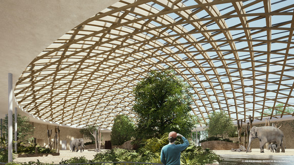 Spatenstich Elefantenwelt Wilhelma Visualisierung Innenbereich