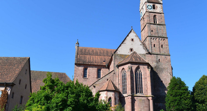 Außenansicht der Klosterkirche Reichenbach mit romanischer Architektur.