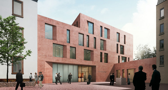 Visualisierung des künftigen Erweiterungsbaus der Justizzentrums. Quelle: Auer Weber Architekten BDA, Stuttgart München