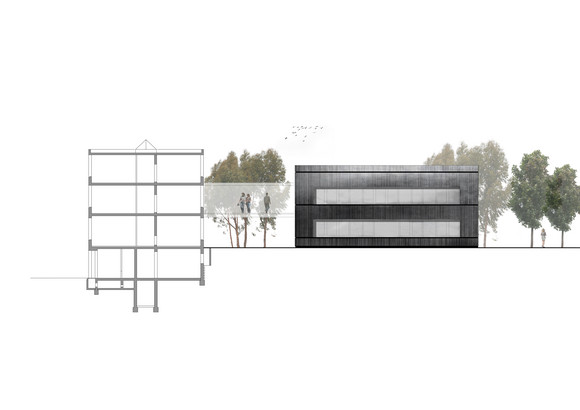 Vermögen und Hochbau Polizeipräsidium Aalen erhält Führungs- und Lagezentrum Polizeipräsidium Aalen erhält Führungs- und Lagezentrum, Ansicht Süd