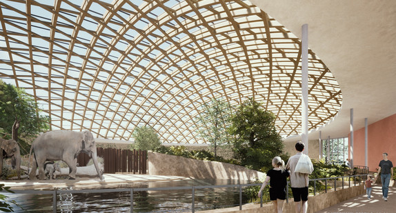 Spatenstich Elefantenwelt Wilhelma Visualisierung Innenbereich