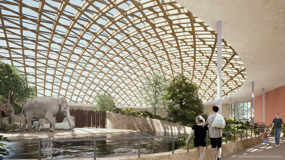 Spatenstich Elefantenwelt Wilhelma Visualisierung Innenbereich