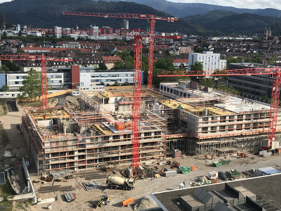 Luftaufnahme des Rohbaus / Foto: Universitätsklinikum Freiburg 