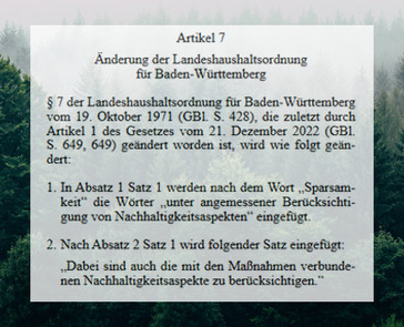 Ausschnitt des Gesetzentwurfs: Artikel 7 des neuen Klimaschutzgesetzes