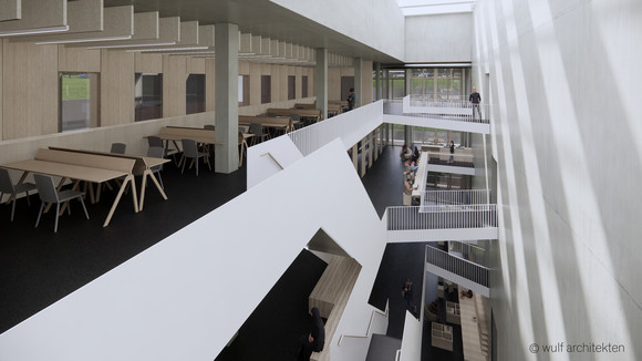 Vermögen und Bau Grundstein für den Neubau Chemie der Hochschule Reutlingen gelegt Grundsteinlegung Ersatzbau Chemie Hochschule Reutlingen Atrium