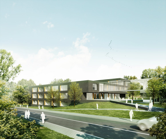Hochbau Hochschule Aalen erhält neue Forschungszentren Visualisierung der neuen Forschungszentren, die derzeit an der Hochschule Aalen entstehen.