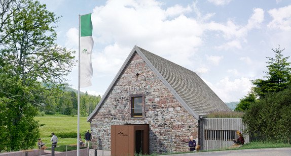 Visualisierung des Nationalparkhauses Forbach-Herrenwies 