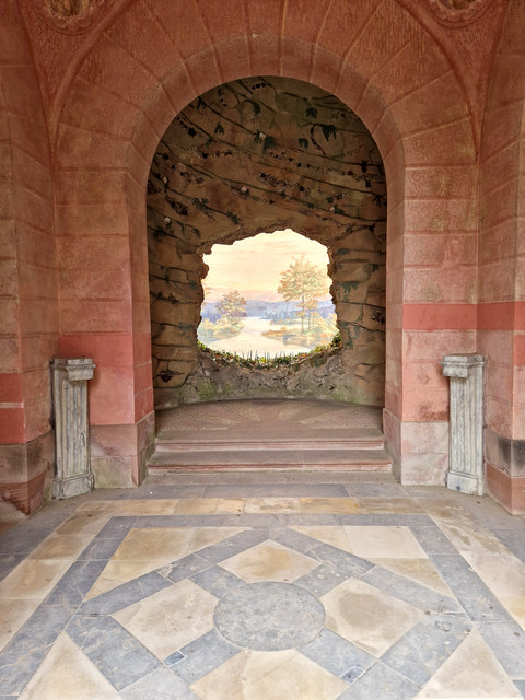 Laubengang Schlossgarten Schwetzingen Perspektiv Gemälde