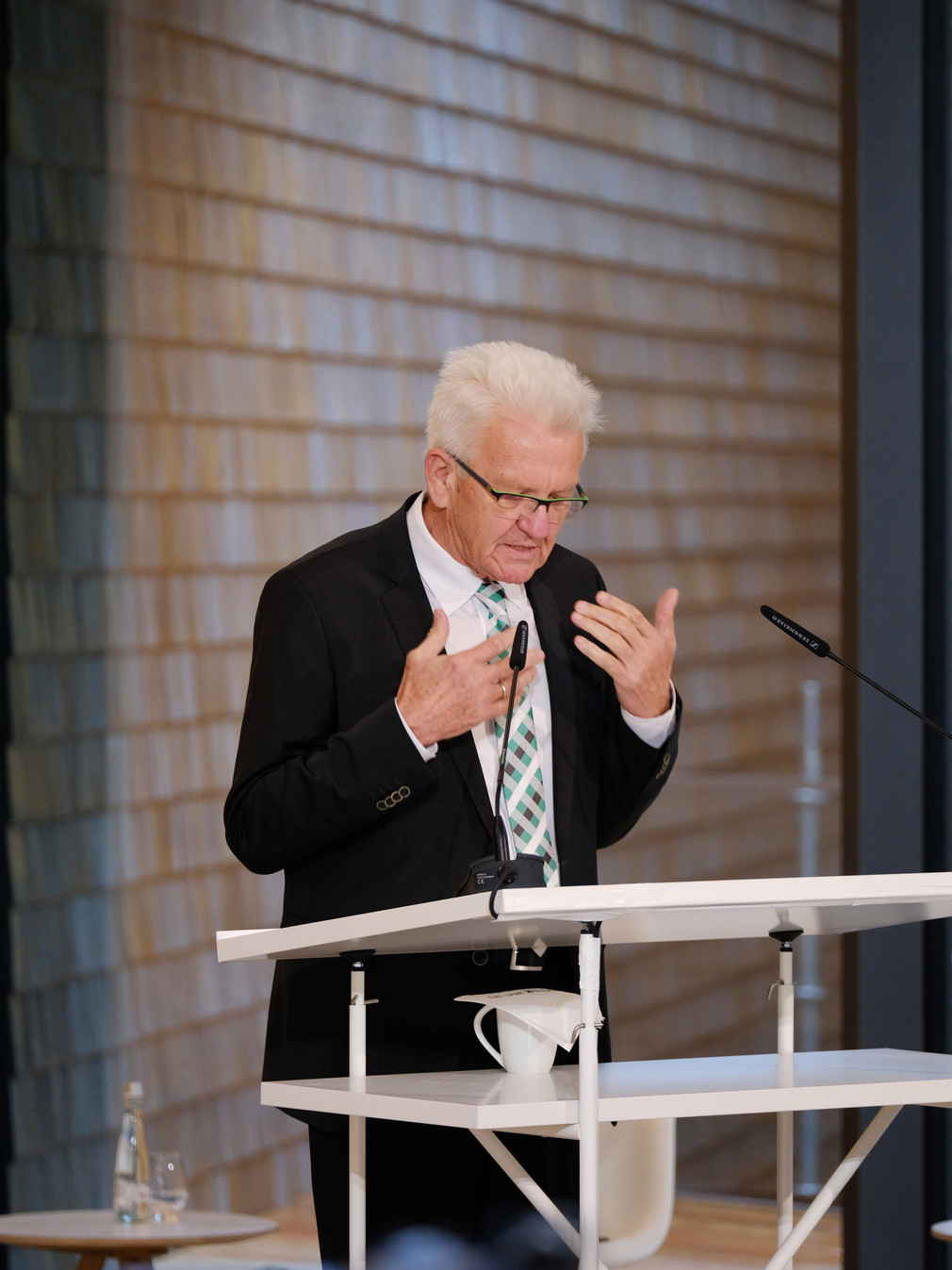 Ministerpräsident Winfried Kretschmann spricht ein Grußwort an die Gäste / Foto: Achim Birnbaum
