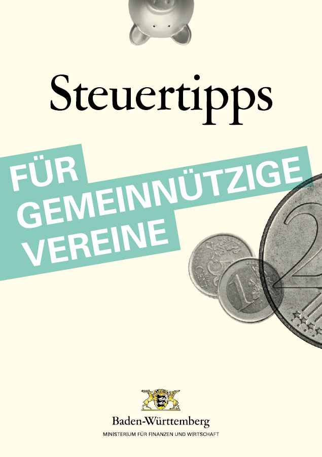 Titel der Brosch&uuml;re: Steuertipps f&uuml;r gemeinn&uuml;tzige Vereine